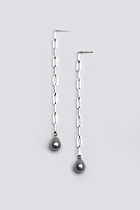 Grey Tear Earrings